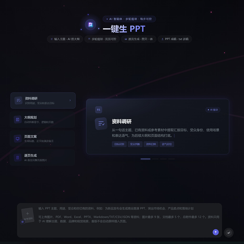 AI生成演示文稿场景示意